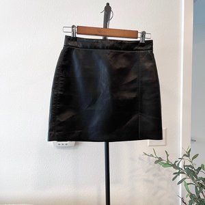 Aritzia Wilfred Patio Leather Slit Mini Skirt | 2